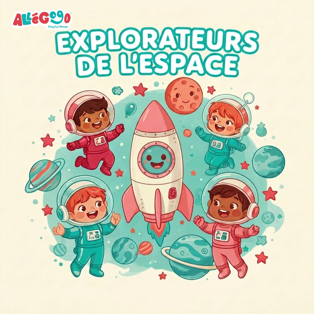 Thème de la semaine ALLEGOGO Bouskoura : Explorateurs de l'espace — ateliers créatifs, LEGO et jeux sur le thème spatial pour enfants