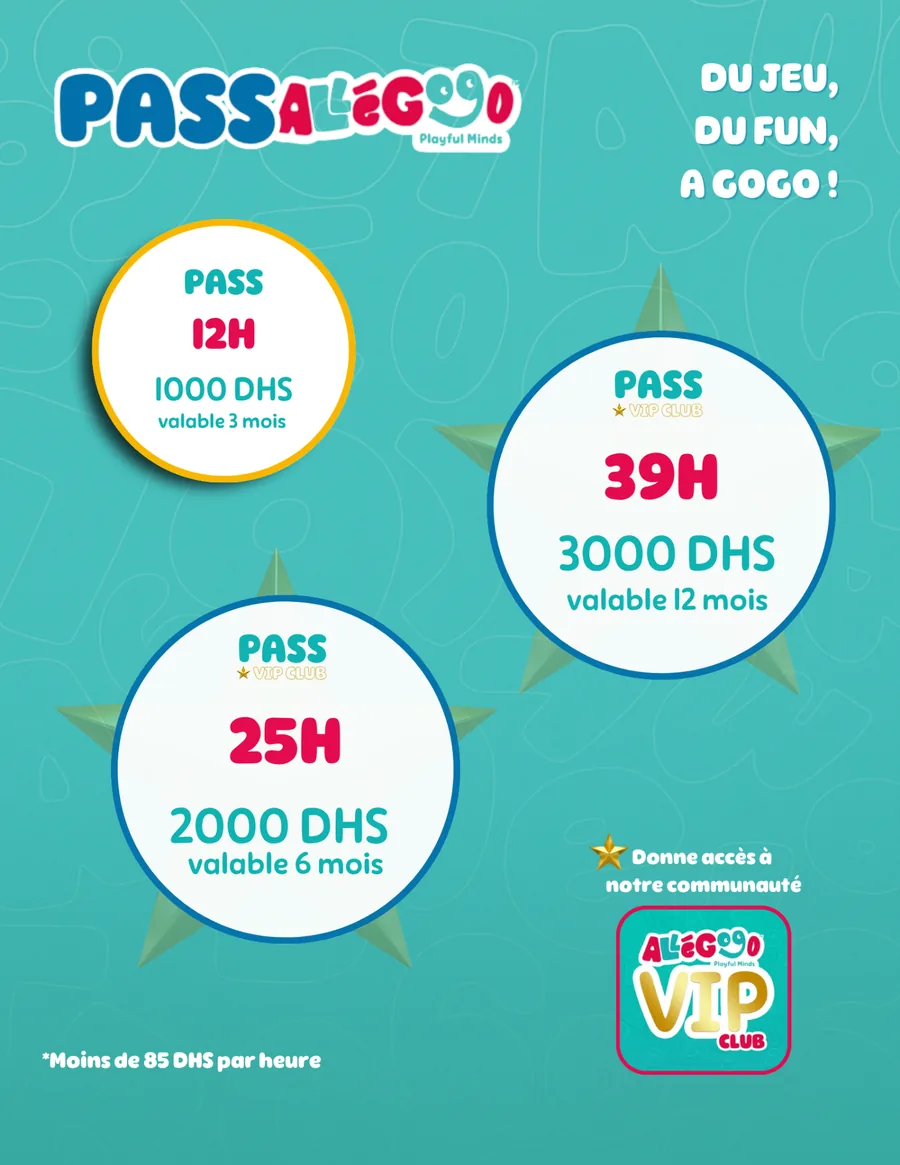 PASS ALLEGOGO 12H, 25H et 39H avec accès au VIP Club